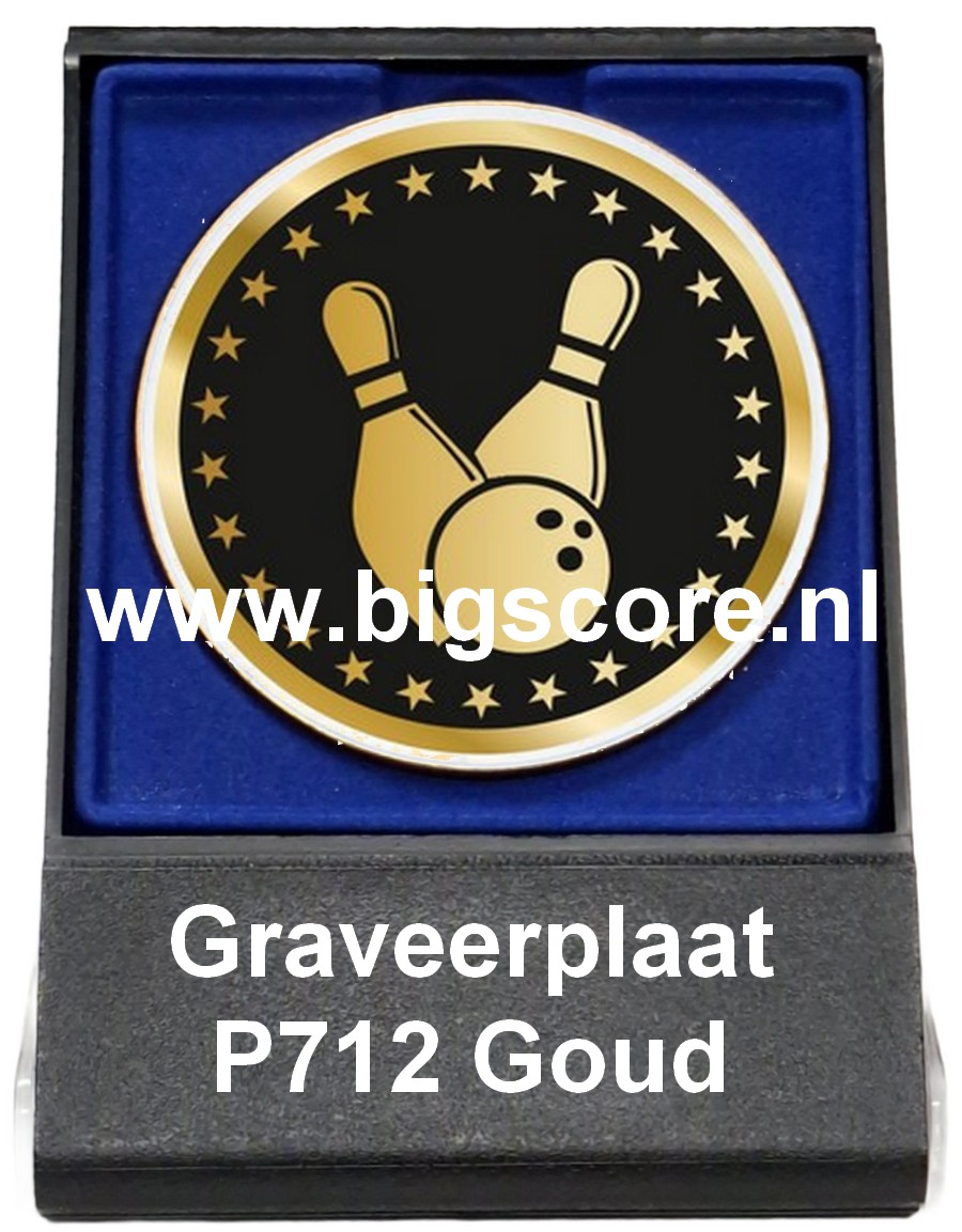 Bowlen Acryl in medailledoosje Blauw-Zwart G/Z/B